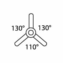 Trigonal Planar angles 130 - 110